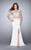 GiGi - Alluring Laced V-neck Two-Piece Jersey Dress 24128 in White