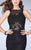 GiGi - Sheer Scalloped Lace Sheath Long Evening Gown 24145 In Black