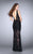 GiGi - Sheer Scalloped Lace Sheath Long Evening Gown 24145 In Black