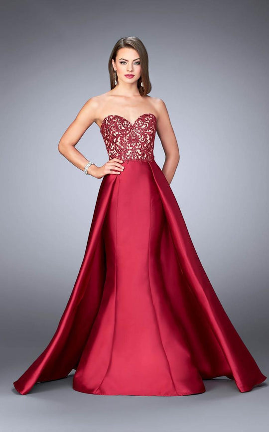 GiGi - Beautiful Strapless Sweetheart Mikado Mermaid Dress 24146 in Red