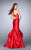 Ravishing V-Neck Tiered Mermaid Long Evening Gown 24197