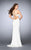 GiGi - Splendid Ruffle Beaded Long Evening Gown 24199 in White