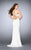 GiGi - Splendid Ruffle Beaded Long Evening Gown 24199 in White