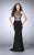 GiGi - Elegant High Neck Beaded Jersey Dress 24201 In Black