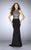 GiGi - Elegant High Neck Beaded Jersey Dress 24201 In Black