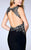 GiGi - Scrumptious Lace V-Neck Sheath Long Evening Gown 24206 In Black