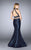 GiGi - Bead Encrusted High Crop Top Mermaid Evening Gown 24388 In Blue