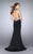 GiGi - Regal Adorned High Illusion Sheath Evening Gown 24390 In Black