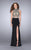 GiGi - Regal Adorned High Illusion Sheath Evening Gown 24390 In Black
