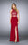 GiGi - Beautiful Embroidered High Neck Two-piece Jersey Dress 24402 in Red