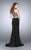 GiGi - Silver Embroidered Jewel Sheath Long Evening Gown 24403 In Black and Silver