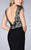 GiGi - Exquisite Contrast Lace V-Neck Sheath Evening Gown 24406 In Black