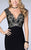 GiGi - Exquisite Contrast Lace V-Neck Sheath Evening Gown 24406 In Black