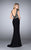 Exquisite Contrast Lace V-Neck Sheath Evening Gown 24406