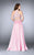 GiGi - Charming Floral Embroidered High Neck A-line Dress 24407 in Pink