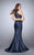 GiGi - Regal Embroidered High Illusion Mermaid Evening Gown 24408 In Black