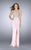 GiGi - Rhinestone-Embellished Illusion Mermaid Long Evening Gown 24409 In Pink