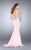 GiGi - Rhinestone-Embellished Illusion Mermaid Long Evening Gown 24409 In Pink