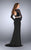 GiGi - Graceful Lace Bateau Sheath Long Evening Gown 24412 In Black