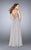 GiGi - Radiant Beadwork Sweetheart Long Evening Gown 24417 in Silver