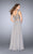 GiGi - Radiant Beadwork Sweetheart Long Evening Gown 24417 in Silver