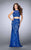 GiGi - Captivating Laced Illusion Neck Two-piece Dress 24418 in Blue