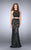 GiGi - Captivating Laced Illusion Neck Two-piece Dress 24418 in Black