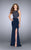 GiGi - Lavishly Embroidered Jewel Sheath Long Evening Gown 24486 In Blue
