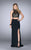 GiGi - Ravishing Embroidered High Sheath Evening Gown 24494 In Black