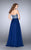 GiGi - Strapless Beaded Top Chiffon Prom Gown 24561 in Blue