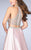 GiGi - Two Piece Crystal Beaded  Halter Crop Top Mikado Prom Dress 24563 in Pink