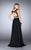 GiGi - Beautiful Embroidered Sweetheart Two-piece Chiffon Dress 24564 in Black