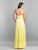 Dave & Johnny - A7805 Embellished Halter Neck A-line Dress In Yellow