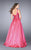 GiGi - Luxurious Embroidered V-Neck A-Line Long Evening Gown 24577 In Pink