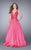GiGi - Luxurious Embroidered V-Neck A-Line Long Evening Gown 24577 In Pink