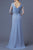 Alyce Paris Black Label - 29681 Ornate Draped Sheath Gown in Silver