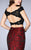 GiGi - Ravishing Off The Shoulder Two-Piece Mermaid Dress 24646 In Black and Red
