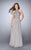 GiGi - Bead Embellished High Neck Chiffon Dress 246849 in Silver