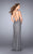 Elegant Beaded Open Back Net Long Gown 24790