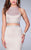 La Femme - Elegant Two Piece Rhinestone Embellished Satin Prom Dress in Neutral