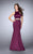 La Femme - Elegant Two Piece Rhinestone Embellished Satin Prom Dress in Purple