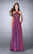 Lace Detail Halter Top Chiffon Long Prom Dress 23975 In Purple