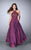 Lace Detail Halter Top Chiffon Long Prom Dress 23975 In Purple