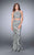 La Femme - Two-Piece Contrast Lace Sheath Long Evening Gown 23976 In Black and White