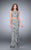 La Femme - Two-Piece Contrast Lace Sheath Long Evening Gown 23976 In Black and White