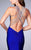 Jeweled Halter Neck Strappy Back Long Jersey Prom Dress 23982 In Blue