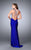 Jeweled Halter Neck Strappy Back Long Jersey Prom Dress 23982 In Blue