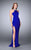 Jeweled Halter Neck Strappy Back Long Jersey Prom Dress 23982 In Blue