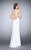 Jeweled Halter Neck Strappy Back Long Jersey Prom Dress 23982 In White