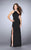 Jeweled Halter Neck Strappy Back Long Jersey Prom Dress 23982 In Black
